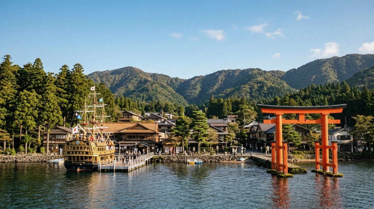 Ryokan lodging along the Lake Ashi shore near Moto-Hakone, one of the areas to consider for where to stay in Hakone